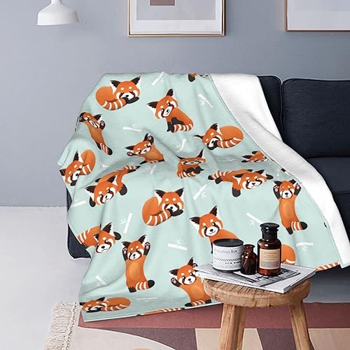 Red Panda Bamboo Throw Blanket Soft Bed Blankets Lightweight Cozy Plush Flannel Fleece Blanket for Sofa Couch Bedroom 50"x40" Small - Red Panda Bamboo - 50"x40"