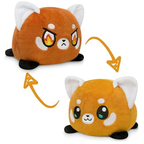TeeTurtle - The Original Reversible Red Panda Plushie - Orange - Cute Sensory Fidget Stuffed Animals That Show Your Mood 3.5 inch