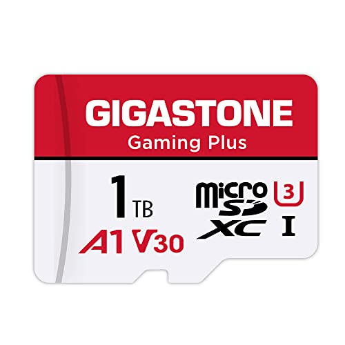 GIGASTONE 1TB Gaming Plus Series Memory Card Speed Up to 150/120MB/s for Nintendo Switch, Steam Deck, Game Console, 4K Video A1 V30 U3 MicroSDXC with SD Adapter. - 1TB