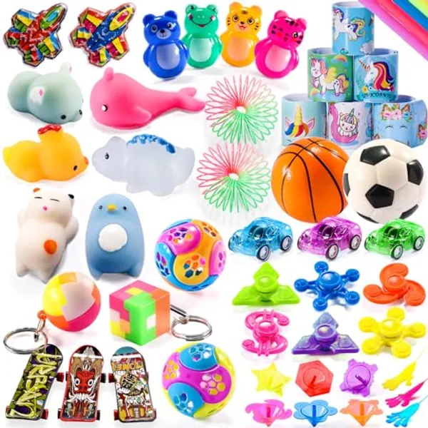 57PCS Prizes for Kids Treasure Chest Small Toys, Rewards Classroom Prize Box Assorted Potty Training Prizes for Toddlers Reward, Kindergarten Goodie Bags for Bulk Party Favors, Pinata Fillers Stuffers
