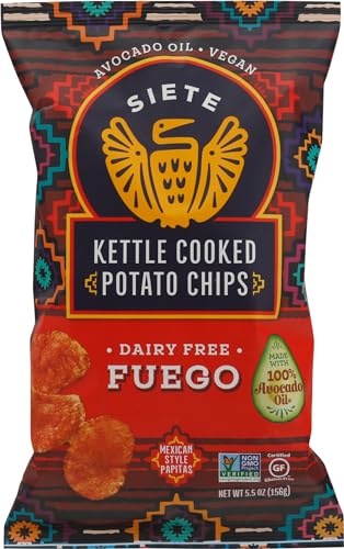 Siete Family Foods Fuego Potato Chips, 5.5 oz Bag - Fuego - 5.5 Ounce (Pack of 1)