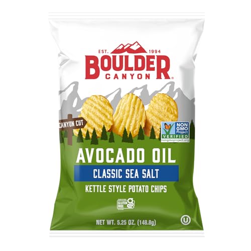 Boulder Canyon, Chips Potato Avocado Oil Sea, 5.25 Ounce - Sea Salt, Avocado Oil - 5.25 Ounce (Pack of 1)