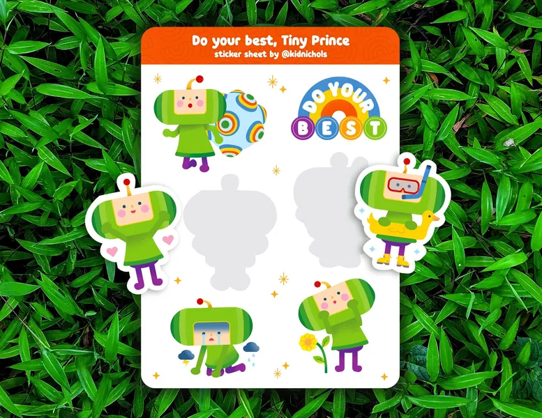 Tiny Prince Sticker Sheet. Kawaii anime stickers. Nostalgic stickers. Retro videogames. Switch stickers. Switch accessories.