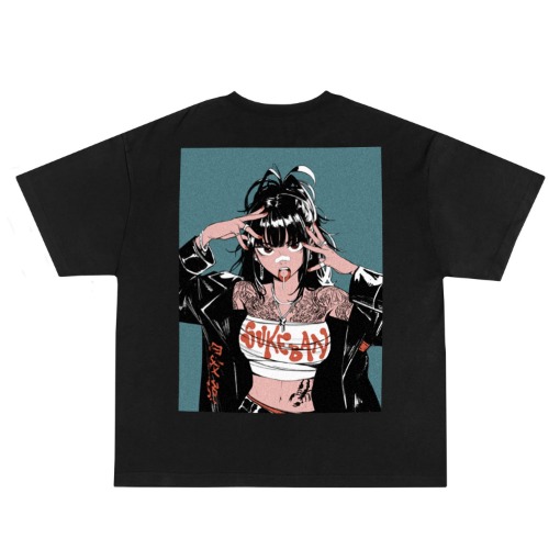 Sukeban Black Washed Tee - medium