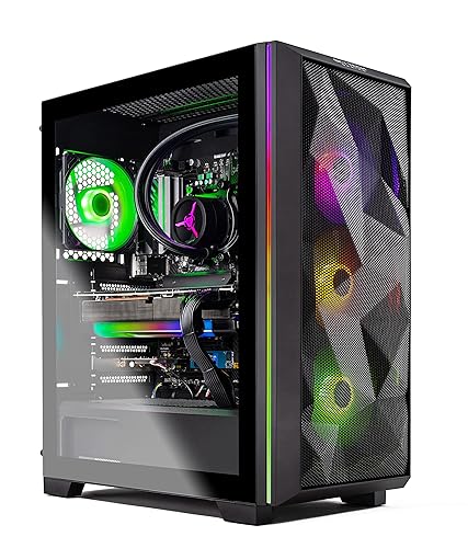 Skytech Gaming Skytech Chronos Gaming PC Desktop – AMD Ryzen 7 5800X 3.8 GHz, NVIDIA RTX 4070 Ti, 1TB NVME SSD, 16GB DDR4 RAM 3200, 750W Gold PSU, 360mm AIO, 11AC Wi-Fi, Windows 11 Home 64-bit,Black