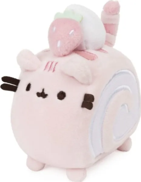 GUND Roll Cake Pusheen Sweet Dessert Squishy Plush Stuffed Animal Cat Squishy and Satisfyingly Stretchy Fabric, for Ages 8 and Up, Pink and Purple, 4”