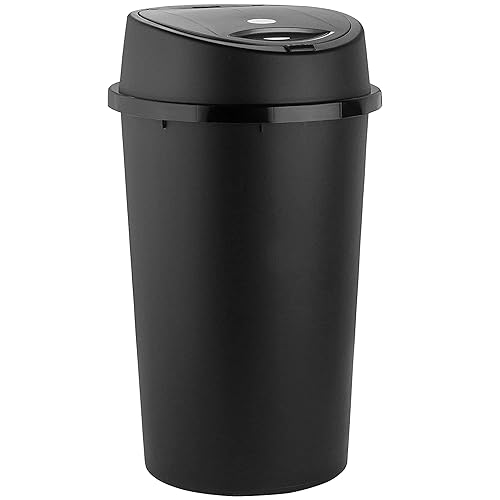 KetoPlastics 45 Liter 45 Litre 45L TOUCH BIN Colour Bin for Home Garden Office School Kitchen Bathroom Top Bin Portable Pedal Bin Removable Lid (BLACK) - BLACK