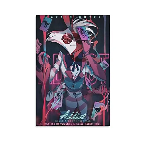 Hazbin Hotel Poster Anime Art Wallpaper (2) Print Photo Art Painting Canvas Poster Home Decorative Bedroom Modern Decor Posters Gifts 12x18inch(30x45cm) - 12x18inch(30x45cm) - Unframe-style
