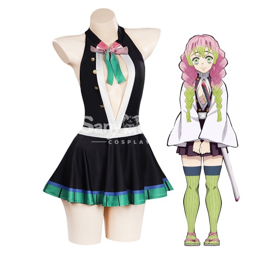 Anime Demon Slayer Cosplay Kanroji Mitsuri Kisatsutai Swimsuit Cosplay Costume - S