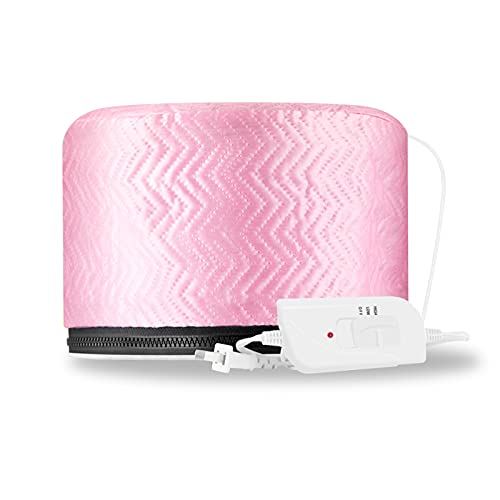 Smoostart Hair Steamer Cap, Portable Hair Care Hat with 3 Mode Temperature Control, 110V Electric Heating Cap for Hair SPA Beauty Steamer Nourishing Hat Hair Thermal Treatment Cap - Pink