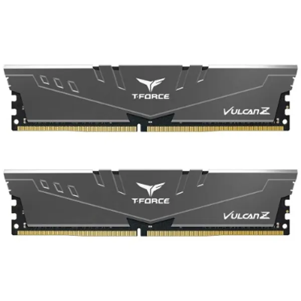 TEAMGROUP T-Force Vulcan Z DDR4 16GB Kit (2x8GB) 3200MHz (PC4-25600) CL16 Desktop Memory Module Ram (Gray) - TLZGD416G3200HC16CDC01