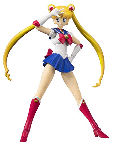 TAMASHII NATIONS Sailor Moon -Animation Color Edition- Pretty Guardian Sailor Moon, Bandai shii Nations S.H. Figuarts , Black - Sailor Moon