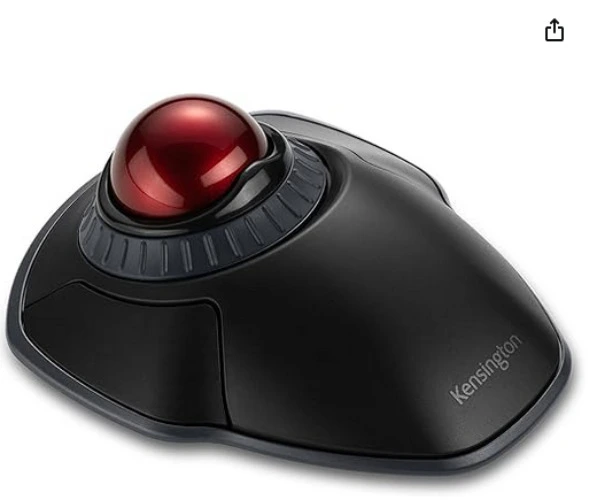Kensington Orbit Trackball Mouse with Scroll Ring (K72337US) - Black-Red wireless Mouse