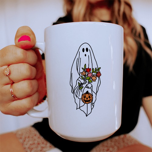 Halloween Bride Ghost Ceramic Mug 15 oz - White / One Size