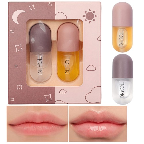 Lip Plumper Gloss, Lucidalabbra Trasparente, Volumizzante Labbra, Natural Lip Enhancer & Siero per la cura delle labbra, Cura del giorno e della notte, Lasciando le Labbra più piene e Idratate