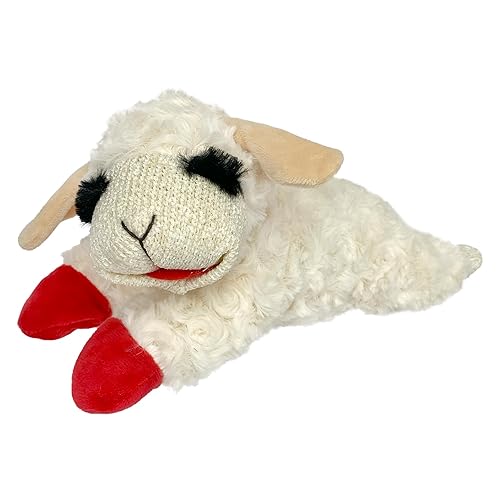 Multipet Mini Lamb Chop Officially Licensed, Plush, Squeak Pet Toy (White, 10') - Lambchop - 10\" Regular, Large