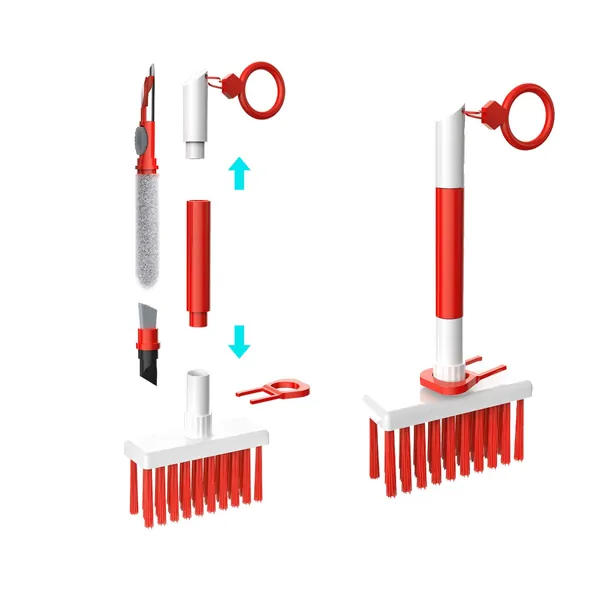 Soft Brush Keyboard Cleaner, Computer Cleaning Tool Kit, 7 in 1 Multipurpose Corner Slit Duster Keycap Puller and Soft Microfiber Brush for Bluetooth Headset Lego Airpods Laptop Camera Lens - 