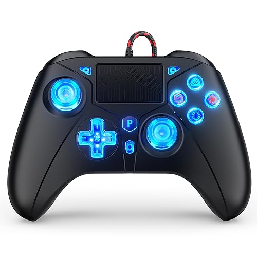 Compatible with PS5 Controller, Wired Controller for Playstation 5/PS4/PC, Gaming Controllers, Gamepad with Dual Vibration 6-axis Gyroscope Support Turbo Macro Multi Touch Pad 3.5mm Audio Jack