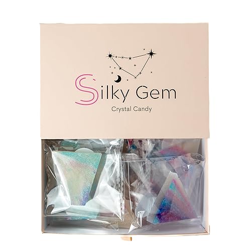 Silky Gem - Edible Lychee Flavored Aurora Crystal Candy, 8-10 pieces, Kohakutou, Edible Gem, Vegan, Gluten Free, ASMR - Aurora-Lychee