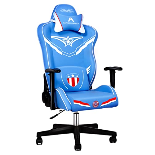 High-Back Gaming Chair Ergonomic Racing Seat with Lumbar Support Live Broadcast Chair Height Adjustment Can Bear 150kg/330lbs (Color : Blue, Size : 60 * 60 * 130-138cm) - 60*60*130-138cm - Blue