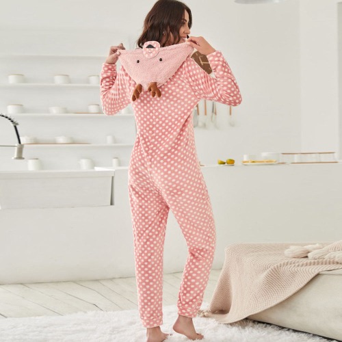 Women's Reindeer Animal Christmas Pajamas - Pink / M