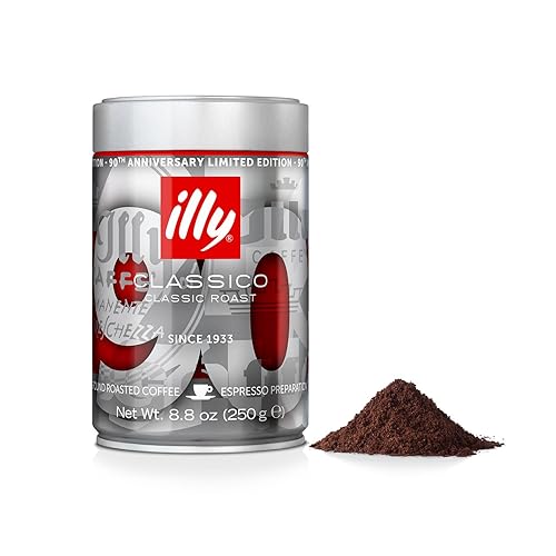 Illy Classico Espresso Ground Coffee, Medium Roast, 90th Anniversay Edition, 8.8 Ounce Can (Pack of 1) - 90th Anniversay - Classico Ground Espresso - 8.8 Ounce (Pack of 1)