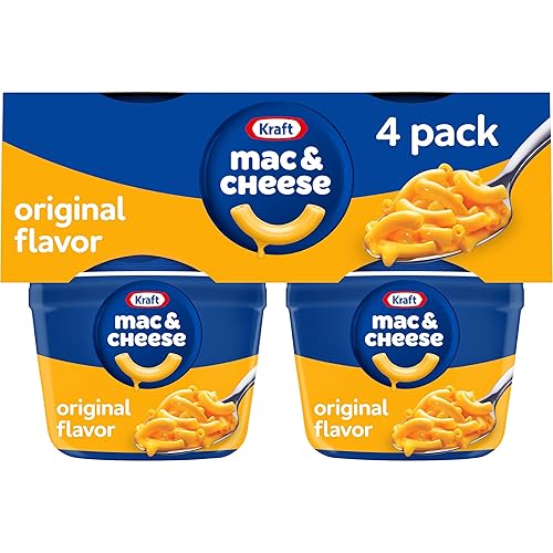 Kraft Original Mac & Cheese Macaroni and Cheese Dinner, 4 ct Pack, 2.05 oz Cups - Original Cheddar
