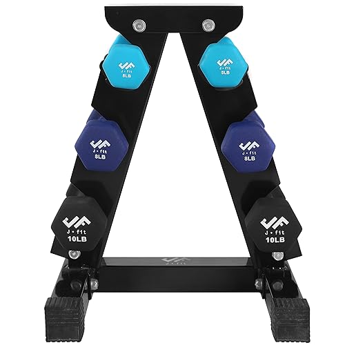 JFIT Dumbbells - Dumbbell Rack Set - 46 LB
