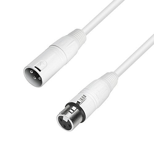 ah Cables K4MMF0250-SNOW Mikrofonkabel, 2,5m (REAN-Stecker: XLR male auf XLR female) weiß - 2,5 Meter