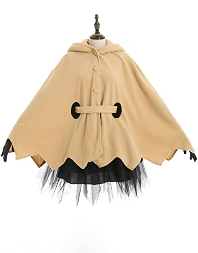 miccostumes Women's Costume Anime Ghost Cosplay Yellow Hooded Cloak with Skirt And Belt And Gloves - 1X-2X