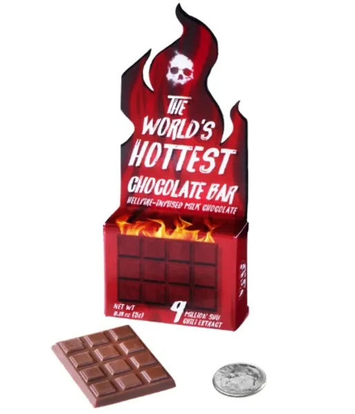 World's Hottest Chocolate Bar: Super spicy chocolate made with 9 million SHU. From Vat19. 
