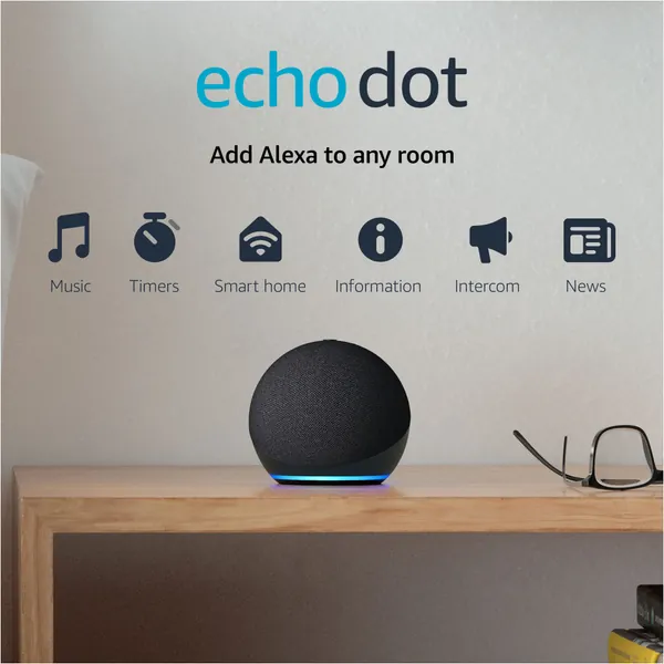 Echo Dot (4th Gen, 2020 release) | Smart speaker with Alexa | Charcoal