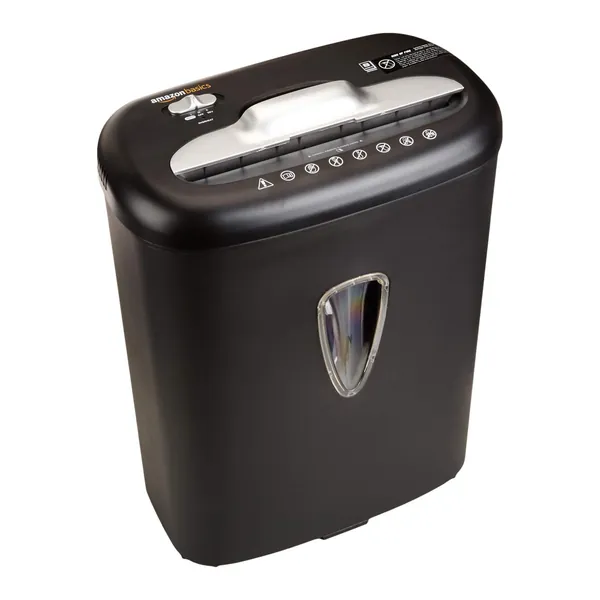 Amazon Basics Cross Cut Paper Shredder and Credit Card Shredder with 4.1 Gallon Bin, 8 Sheet Capacity
