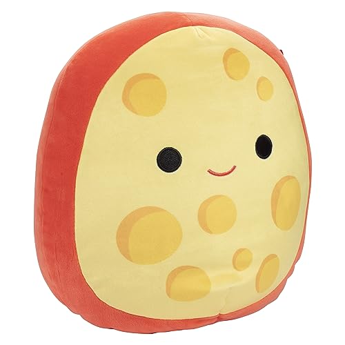 Squishmallows Original 10-Inch Mannon The Gouda Cheese - Official Jazwares Plush Collectible Soft & Squishy Cheese Stuffed Animal Toy - Add to Your Squad - Gift for Kids, Girls & Boys - Yellow