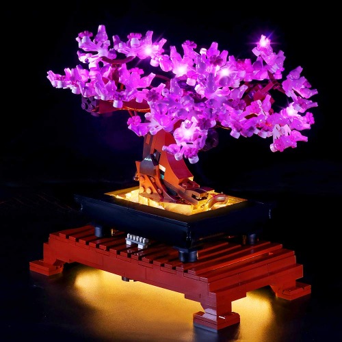 LED Light Kit for Lego 10281 Bonsai Tree Set, Lighting Kit Compatible with Lego 10281 ( Lights Only, No Lego Models) (Lights for Pink Model) - Red