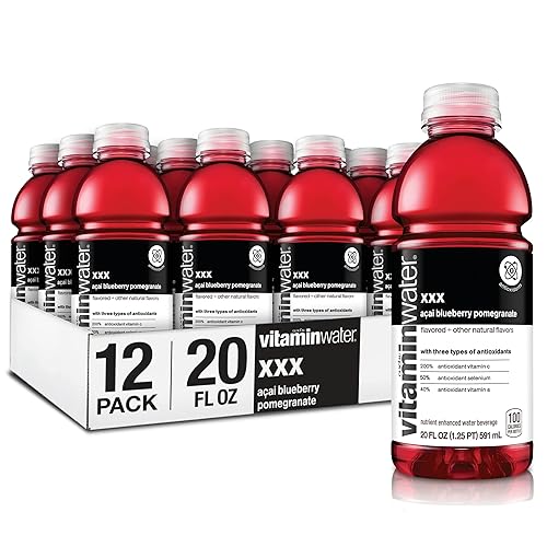 vitaminwater xxx, electrolyte enhanced water w/vitamins, açai-blueberry-pomegranate drinks, 20 fl oz, 12 Pack - XXX Açai Blueberry Pomegranate - 20 fl oz (Pack of 12)