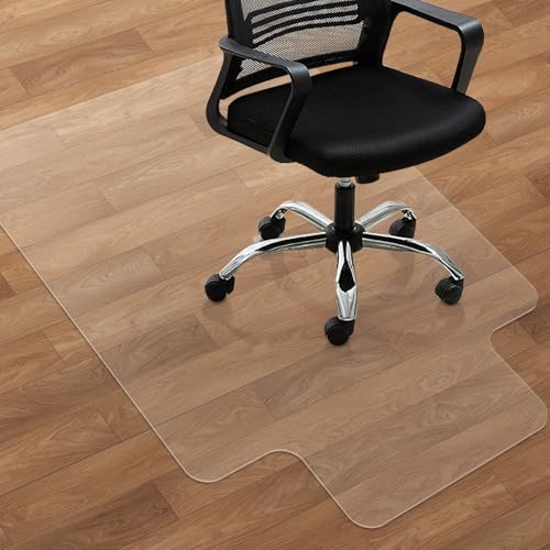 SHAREWIN Office Chair Mat for Hardwood Floors - 36"x47" Desk Chair Mats Home Floor Protector Heavy Duty - Easy Clean - 47"x36" with lip - Clear for Hard Floor