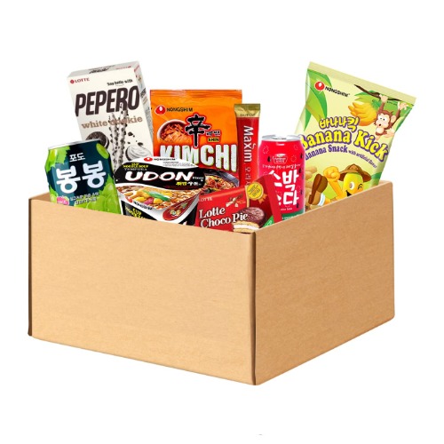 Kit de Doces Bebidas Snacks Hachi8 Box - Versão 100% Coréia