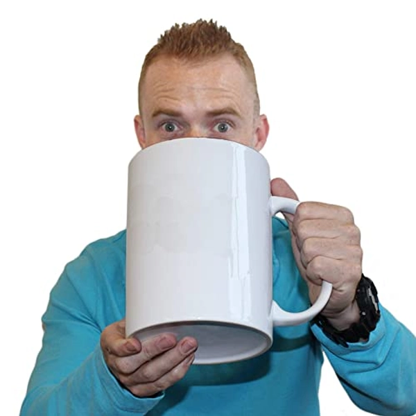 123t Tea Mug Large 2000ml - Gift Boxed - Largest Tea Mug in The World ! / Giant Massive Funny White Plain - 70oz / 2 Litre / 2000ml
