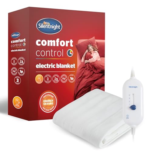 Silentnight Comfort Control Electric Blanket - Heated Underblanket with 3 Heat Settings, Fast Heat Up, Overheat Protection and Easy Fit Straps - Machine Washable - Single 135x72cm - Single - Comfort Control Electric Blanket