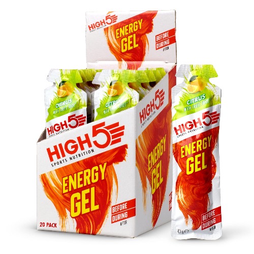 HIGH5 Energy Gel Quick Release Energy On The Go From Natural Fruit Juice (Citrus, 20 x 40g)