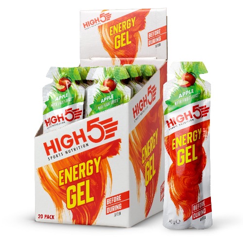 HIGH5 Energy Gel Quick Release Energy On The Go From Natural Fruit Juice (Apple, 20 x 40g)