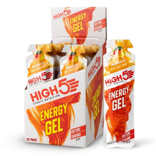 HIGH5 Energy Gel Quick Release Energy On The Go from Natural Fruit Juice (Mango, 20 x 40g)
