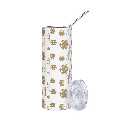 Cozy Gamer Christmas | Stainless steel tumbler - White