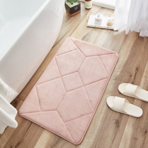 Memory Foam Bathroom Mat - Blush Pink - Lattice / 15.7" x 23.6" (39.8x59.9cm)