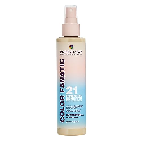 Pureology Color Fanatic, Multi-Tasking Spray, 21 Benefits, Primes, Perfects & Protects Colour-Treated Hair, Leave In Conditioner Spray, Vegan Formulas, Sulphate Free for a Gentle Cleanse, 200 ml - New Look