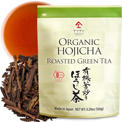 Hojicha Tea, Roasted green Tea, Low caffeine, JAS Certified Organic, Japanese Tea, 150g Bag 【YAMASAN】 - Hojicha
