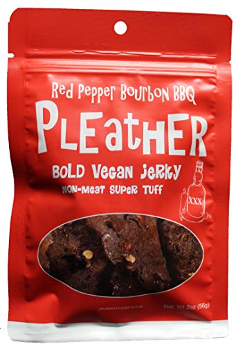 Red Pepper Bourbon BBQ Vegan Jerky - Bold BBQ Flavor - Made with Real Bourbon - Hand Made