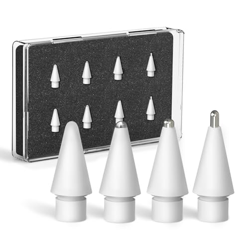 8 Pack for Apple Pencil Tips,Upgraded Replacement Pencil Nibs for Apple Pencil 2nd Generation and Apple Pencil 1st Generation,Accessories Compatible with Apple Pencil 2 Generation iPad Pro Pencil Tips - 8*white