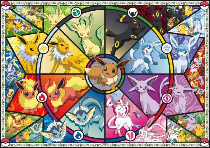 Buffalo Games - Pokémon - Eevee's Stained Glass - 500 Piece Jigsaw Puzzle - Eevee's Stained Glass